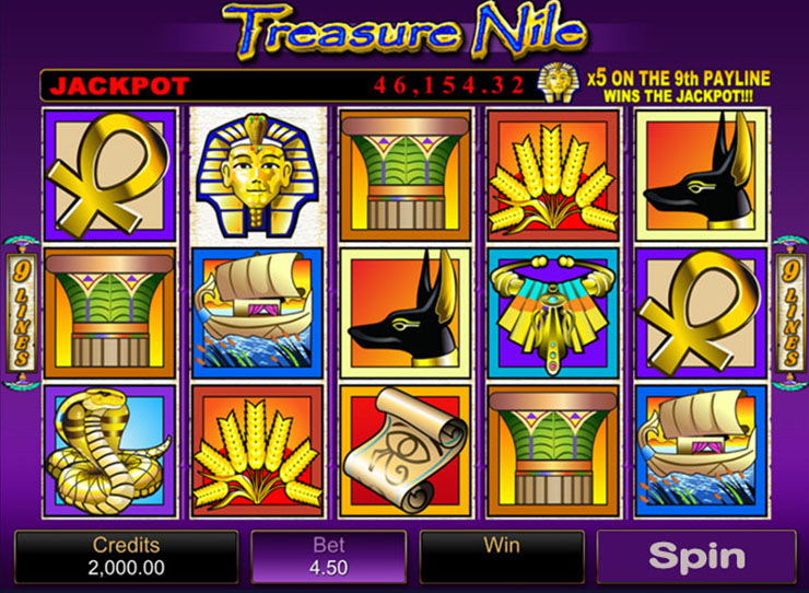 Treasure Nile Slot Machine and Progressive Jackpot